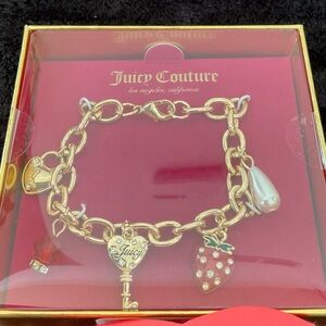 Juicy Couture Strawberry Gold Bracelet with Charms